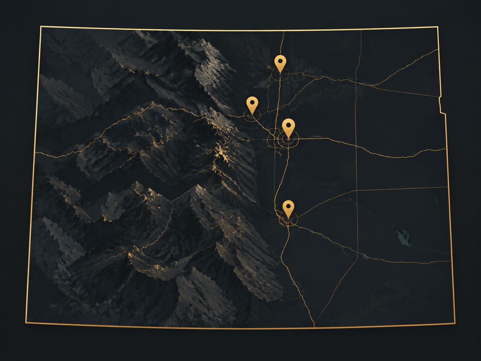 Map of Colorado highlighting Denver, Colorado Springs, Boulder, and Fort Collins
